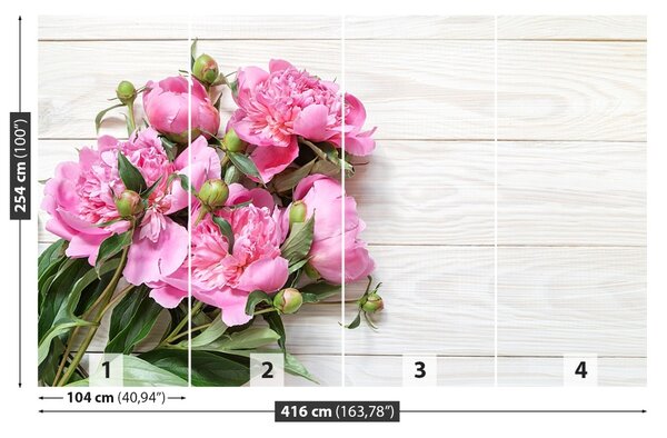 Carta da parati Peonies Bouquet 104x70 cm