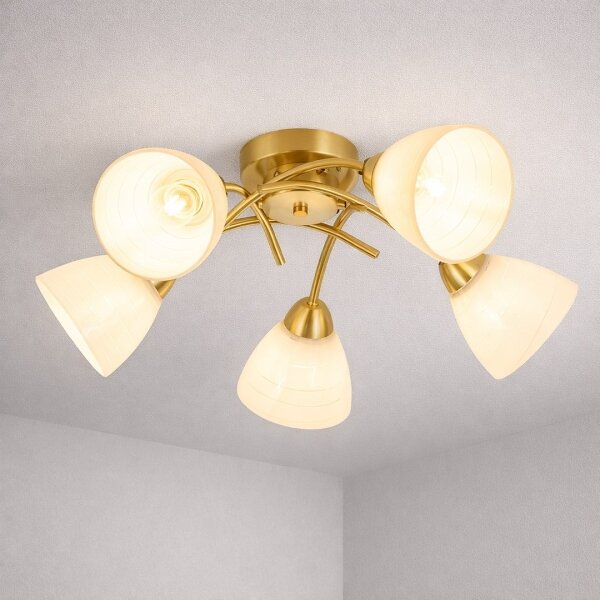 Lampadario a soffitto CLARA 5xE27/15W/230V, finitura oro