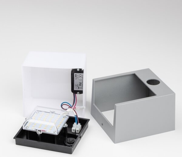 Brilagi TERNI LED/12W/230V lampada da parete esterna con sensore grigia IP44