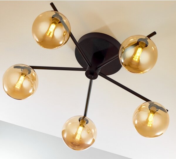 Jupiter 2047 - Lampadario a plafone PRATO 5xG9/10W/230V nero/beige