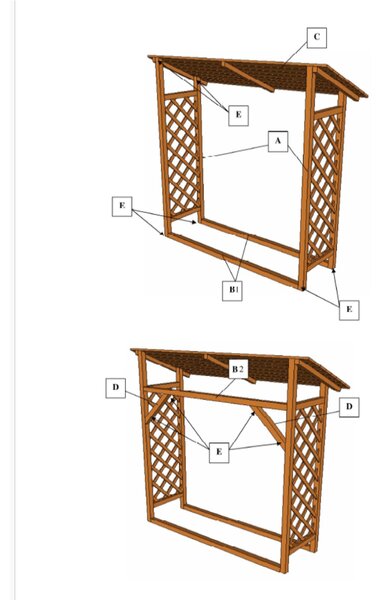 Portalegna Legnaia in legno di conifera Massello Con Griglia Laterale Dimensioni 133x67x h 175 cm contiene circa 6 quintale di legna