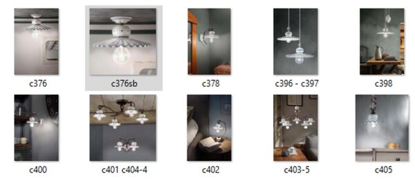 Lampada da soffitto Grande stile rustico in ceramica decorata a mano Roma Diametro ?41xh 15,5 cm - Attacco Lampada E 27 Ceramica, Metallo