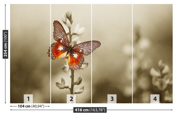 Carta da parati Fiori Butterfly 104x70 cm