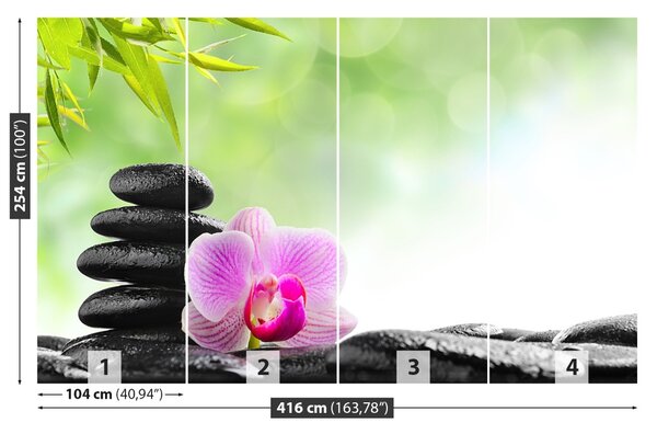 Carta da parati Pietre di orchidee 104x70 cm