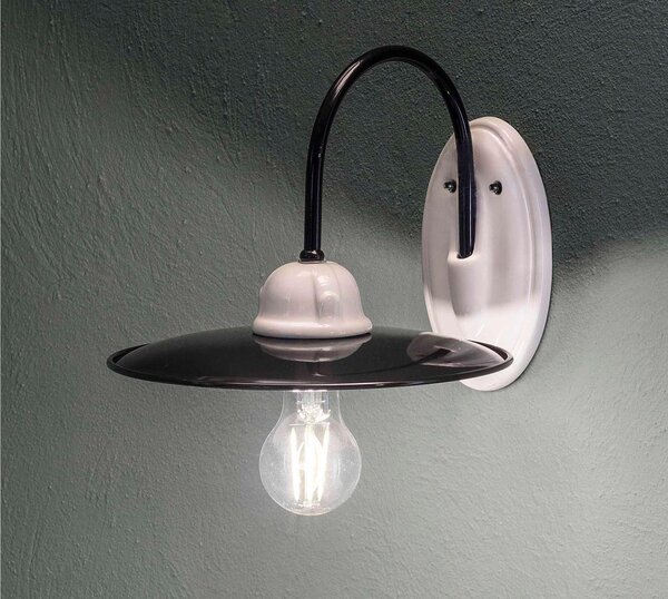 Applique da parete in stile classico con paralume in ceramica POTENZA Dimensioni 25x28x h 21 cm peso 1,15 kg - Attacco Lampada E 27