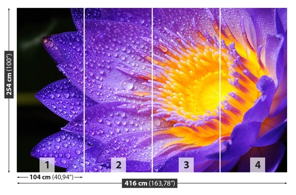Carta da parati Loto viola 104x70 cm