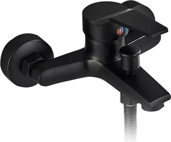 Miscelatore per vasca da bagno, Corpo valvola in Vetroceramica, Monocomando, Stile contemporaneo, Miscelatore nero