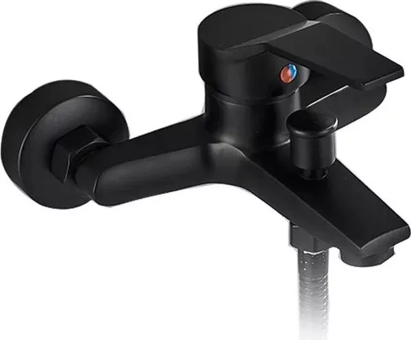 Miscelatore per vasca da bagno, Corpo valvola in Vetroceramica, Monocomando, Stile contemporaneo, Miscelatore nero