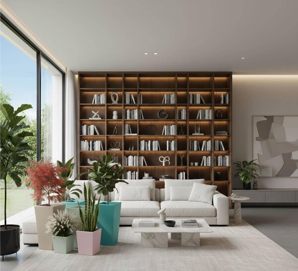 Porta vaso Vaso in polietilene EGIZIO LISCIO 32x22x53 cm ideale per arredare al meglio sia un ambiente interno che esterno malva