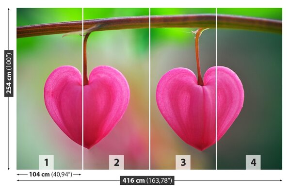 Carta da parati Fiore di cuore 104x70 cm