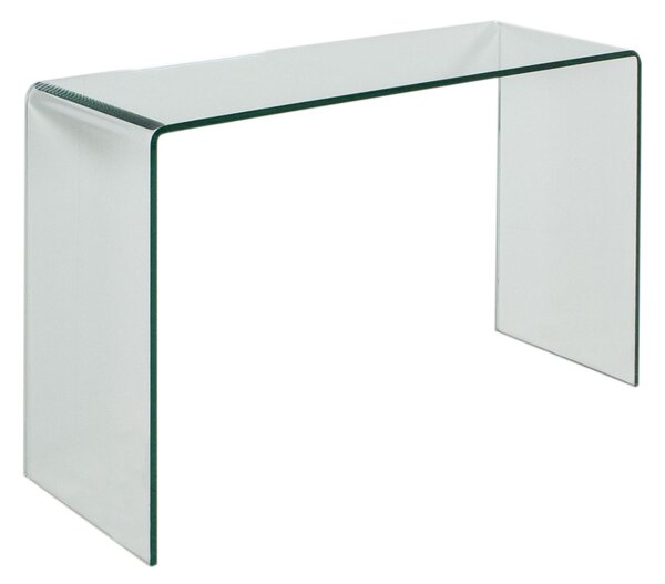 Consolle in vetro curvato da spessore 12 mm SMALLE Dimensioni 80x40xh 80 cm stile lineare ed essenziale Ed elegante trasparente