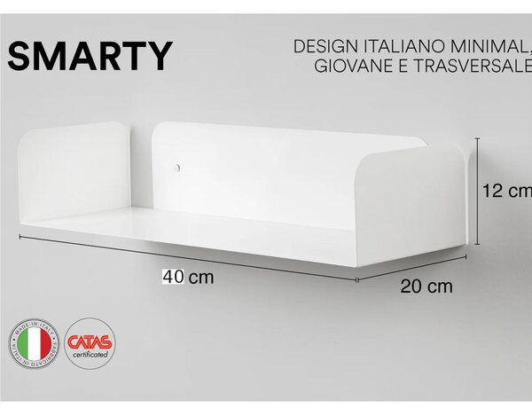 Mensola in metallo SMARTY da muro Minimal Dimensioni 40x20x h 12 cm Portata massima 17.8 kg in acciaio verniciato Senape RAL 1005 liscio