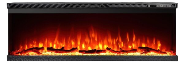Camino elettrico caminetto da parete a incasso 3 Lati BOSTON130 Dimensioni 127x20xh 44 cm peso 28 kg Riscalda 30 mq