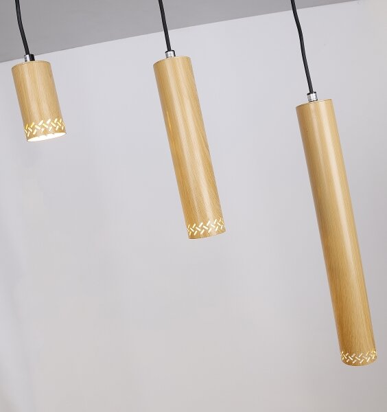 Lampadario su filo TUBO 3xGU10/25W/230V legno