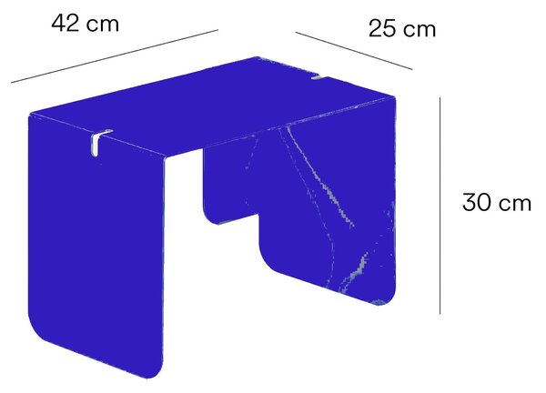 Sidetable in metallo DOUBLE 40 , Dimensioni 30x38xh 40 cm che pu� essere utilizzato sia come tavolino di servizio lato divano sia come semplice comodino colore BluOceano