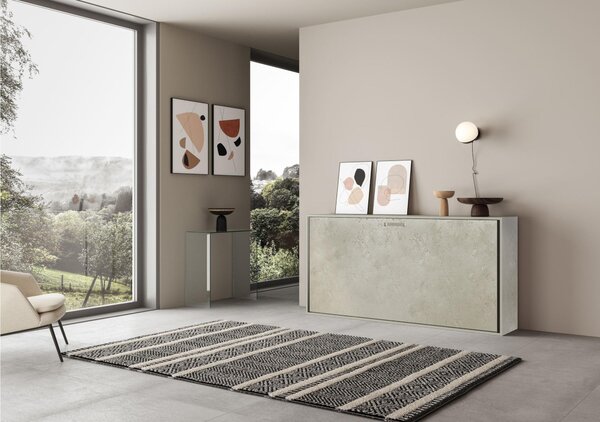 Letto a scomparsa Kando singolo Chiuso Occupa solo 39 cm di profondit�, Dimensioni chiuso 200x39xh97 cm struttura in legno colore Cashmere