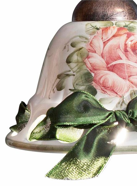 Sospensione a una lampada da interno in materiale Ceramico NAPOLI CLASSIC Diametro ? 15xh15cm peso 1 kg - Attacco Lampada E 14 Vintage Tortora