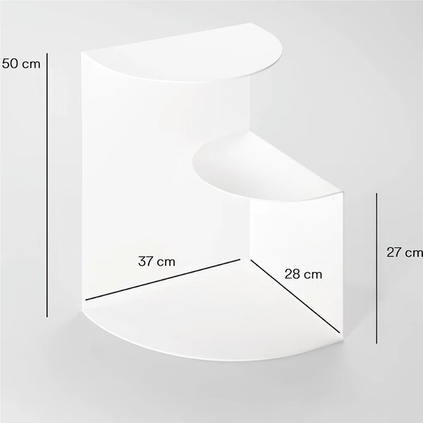 Sidetable SLOPE dal design minimal e moderno Dimensioni 37x38xh 50 cm che pu� essere utilizzato sia come tavolino di servizio lato divano sia come semplice comodino colore Blu Lago