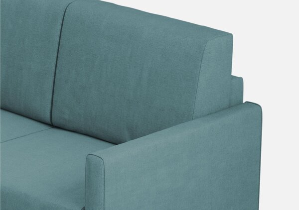 Divano Karay 2 posti due sedute da 60cm misure esterne 138x85x h 85 cm - Kg 22 rivestimento completamente sfoderabile colore petrolio