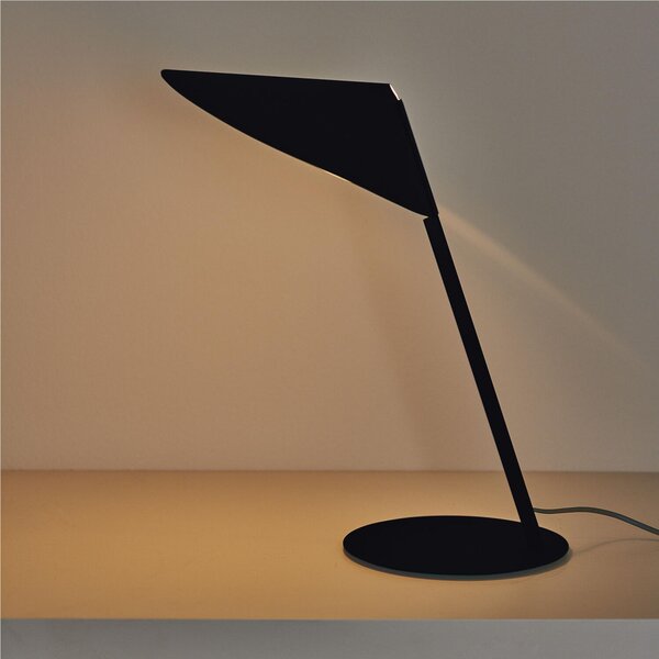 Lampada da Tavolo in Metallo GONG WORK Diametro 23x h 40 cm 1 lampadina LED 5W G9 colore nero