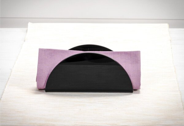 Portatovaglioli Verticale in Plexiglass 17,5x6x h 8,5 cm - per tovaglioli regolari colore nero lucido