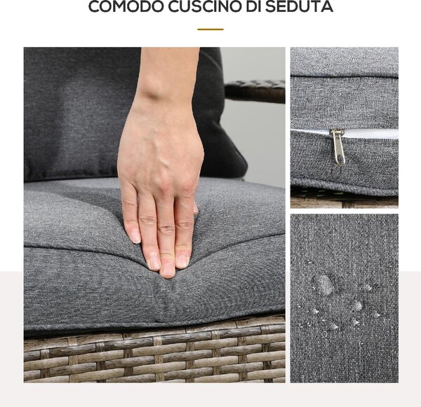 VivaGarden Poltrona da Esterno in Rattan PE Dimensioni 64x80x90 cm colore Marrone - Adirondack
