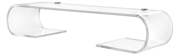 Mensola consolle linea Curvy, ideale camere da letto o angoli di casa in Plexiglass Dimensioni 88x24x h 16 cm colore trasparente
