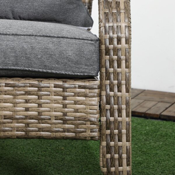 VivaGarden Poltrona da Esterno in Rattan PE Dimensioni 64x80x90 cm colore Marrone - Adirondack