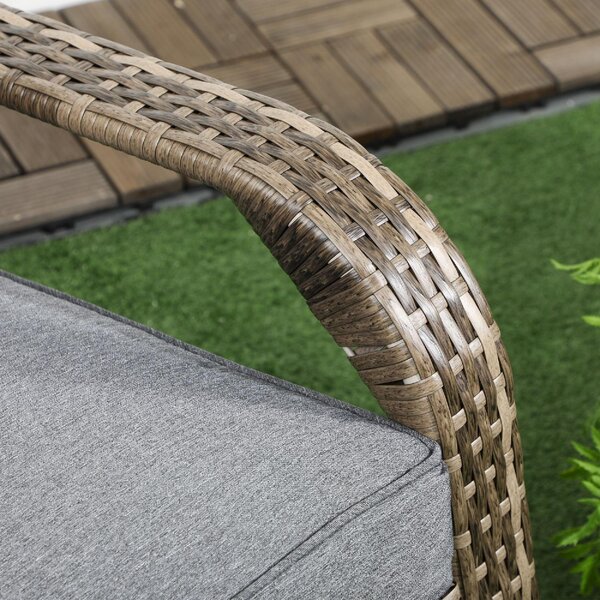 VivaGarden Poltrona da Esterno in Rattan PE Dimensioni 64x80x90 cm colore Marrone - Adirondack
