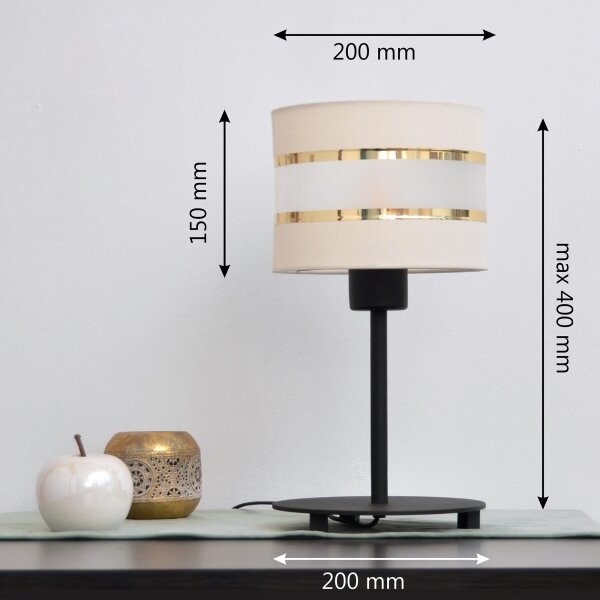 LED Lampada da tavolo HELEN 1xE27/15W/230V color crema/nero/oro
