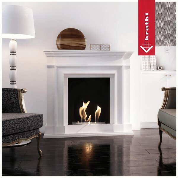 Camino Bioetanolo da Terra LEGIONIS T�V bianco Dimensioni 115x33x h 85 cm - peso 85 kg Certificato ISO 9001 si adatta perfettamente a qualsiasi spazio con eleganza colore Bianco