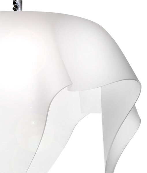 Lampadario, Sospensione in Plexiglass LINEADRAPPEGGI BIG, Dimensioni 70x70x h 34 cm - 2,5 kg attacco: E27 MAX 42W Colore Bianco Satinato