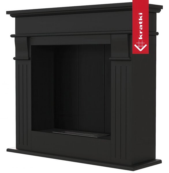 Camino Bioetanolo AUGUST T�V Nero Auto-Assemblaggio - Ecologico, Sicurezza Certificata, 95x28x87 cm, 86 kg