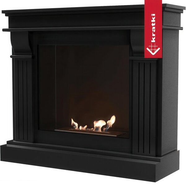 Camino Bioetanolo AUGUST T�V Nero - Alimentato con BIOFUEL - Certificato ISO 9001:2015 e T�V - Dimensioni 115x36x97.9 cm - Peso 67 kg - Colore Nero