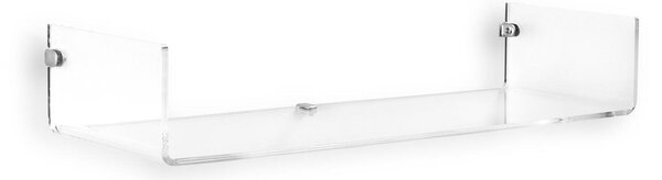 Mensola In Plexiglass Trasparente FORMA U Dimensioni 76x20x h 12,5 cm - Portata Max 4 kg ideale camere da letto o angoli di casa colore trasparente