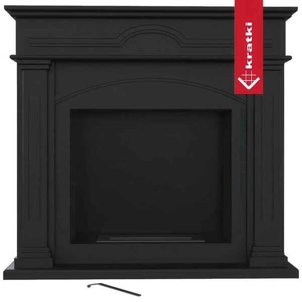 Camino Bioetanolo DECEMBER T�V Nero - Altezza 107.1 cm, Dimensioni 115x32.5 cm, Acciaio e MDF, Aromaterapia