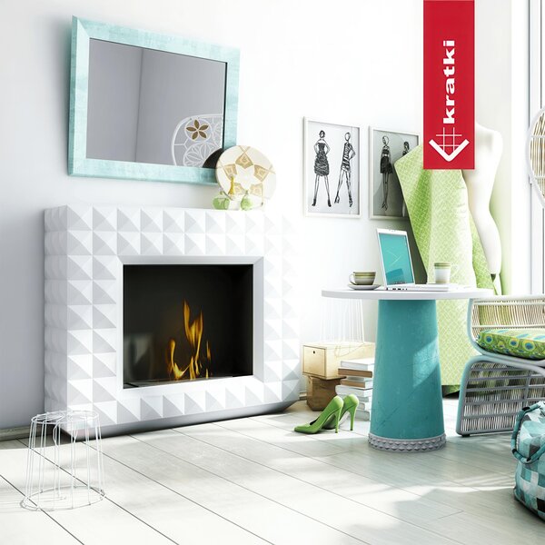 Camino Bioetanolo EGZUL T�V Bianco - Non Richiede Installazione, Alimentato da BIOFUEL, Efficienza Termica 100%, Dimensioni 114x32x96 cm, Peso 69 kg