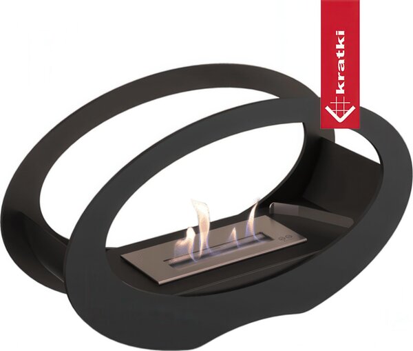 Biocamino da Terra ECHO Nero con Kit Accessori - Acciaio Verniciato, Dimensioni 50x16.2x29.1 cm, Ecologico e Sicuro