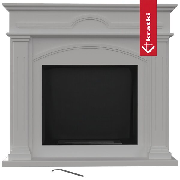 Camino Bioetanolo DECEMBER T�V Bianco - Altezza 107.1 cm, Dimensioni 115x32.5 cm, Acciaio e MDF - Ecologico e Sicuro