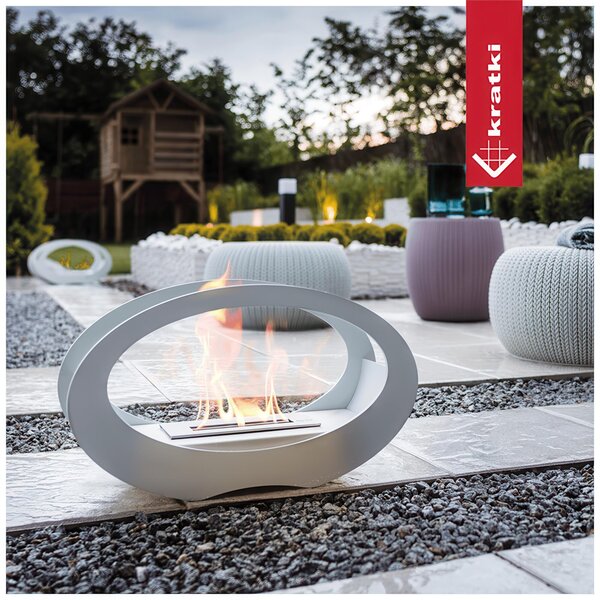 Caminetto da Terra Bianco ECHO Biocamino Ecologico Dimensioni 50x16.2x29.1 cm Materiale di Alta Qualit� Peso 7.8 kg