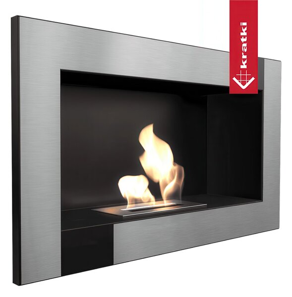 Camino Bioetanolo da Parete GOLF QUBE T�V - Nero Lucido, Dimensioni 64.8x14.4x37.4 cm, Peso 5.8 kg, Sicurezza T�V, Installazione Facile