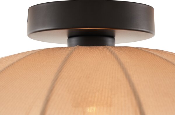 Lampada da soffitto Japandi marrone con paralume in tessuto - Bida