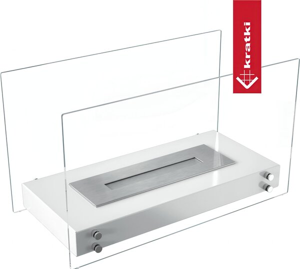 Camino Bioetanolo da Terra HOTEL T�V Bianco - Altezza 40 cm, Dimensioni 70x33.4x40 cm, Peso 17 kg, Colore Bianco, Certificato ISO 9001:2015