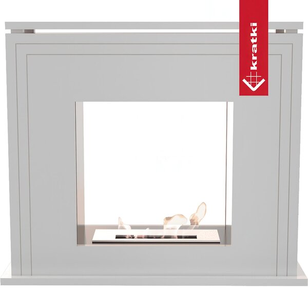 Camino Bioetanolo JUNE T�V Bianco - Altezza 67.9cm, Dimensioni 80x27.5 cm, Materiale di Alta Qualit�, Sicurezza Certificata T�V