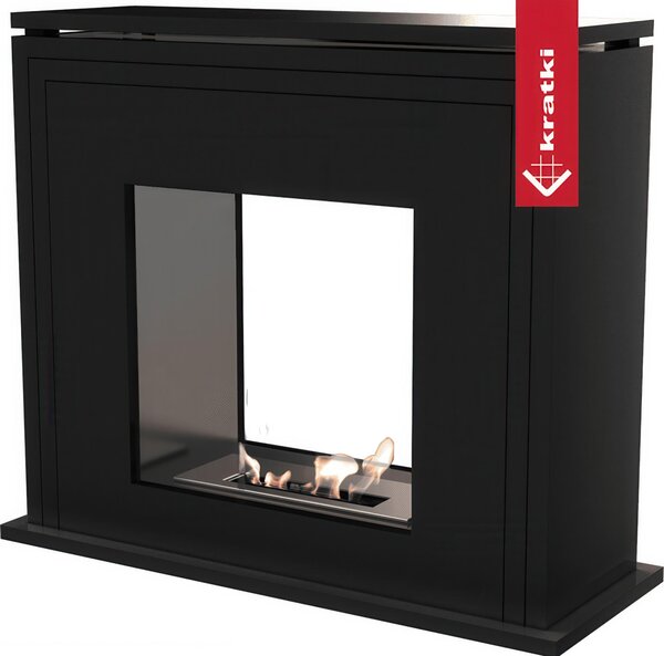 Camino a Bioetanolo JUNE T�V Nero - Facile Installazione, Sicurezza Certificata, Dimensioni 80x27.5x67.9 cm
