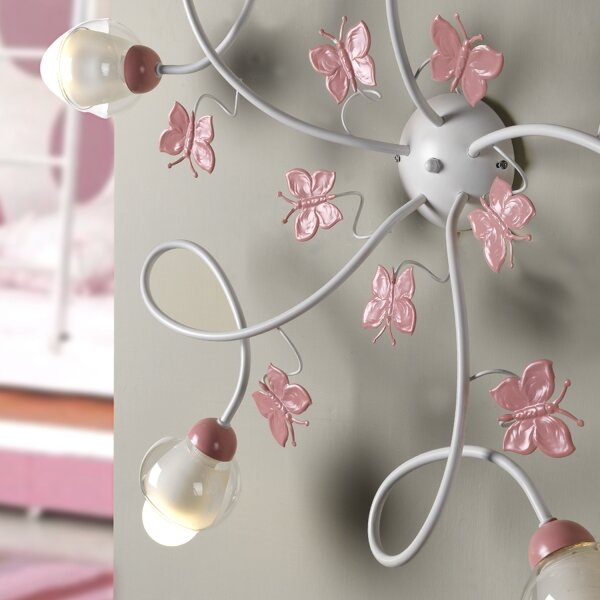 ONLI - Lampadario a plafone per bambini BUTTERFLY 5xE14/6W/230V