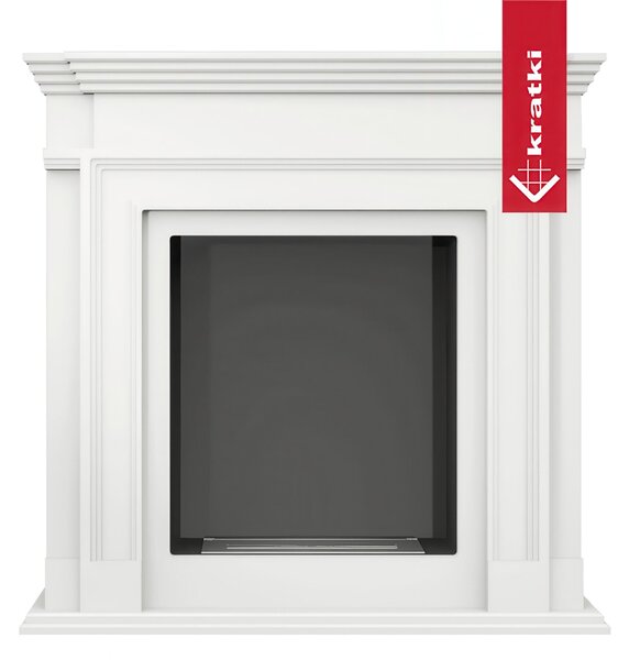 Camino Bioetanolo LEGIONIS T�V in Acciaio e MDF - Bianco, Dimensioni 115x33x113.4 cm, Peso 86.22 kg, con Kit Accessori