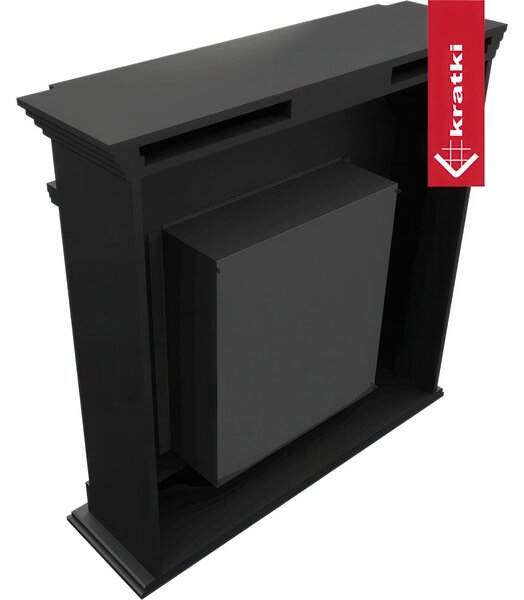 Camino Bioetanolo LEGIONIS T�V Nero - Altezza 113.4 cm, Dimensioni 115x33 cm, Acciaio e MDF