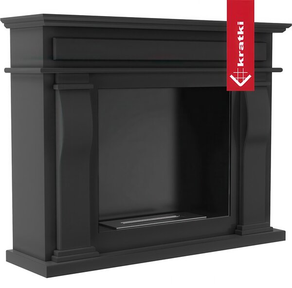 Camino Bioetanolo Portale OCTOBER T�V Nero - Altezza 95.9 cm, Dimensioni 115x33 cm, Peso 52 kg, Certificato ISO 9001:2015 & T�V