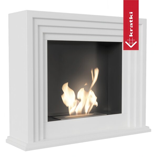 Camino Bioetanolo Quaerere T�V Bianco - Dimensioni 115x32.5x95 cm, Acciaio e MDF, Aromaterapia